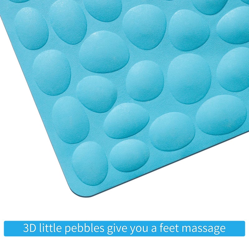 OTHWAY Non-Slip Bathtub Mat OTHWAY Soft Rubber Bathroom Bathmat with Strong Suction Cups (Blue) - Image 4